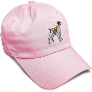 imageSoft Baseball Cap Brittany Spaniel Embroidery Dogs Brittany Spaniel Cotton Grouse Dad Hats for Men ampamp WomenSoft Pink Design Only