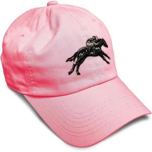 imageSoft Baseball Cap Jokey Horse Race Embroidery Farm and Domesticated Animals Cotton Dad Hats for Men ampamp WomenCoral Design Only
