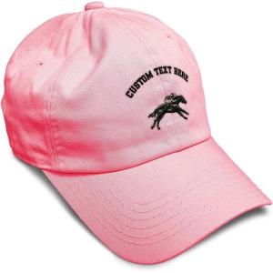 imageSoft Baseball Cap Jokey Horse Race Embroidery Farm and Domesticated Animals Cotton Dad Hats for Men ampamp WomenCoral Personalized Text Here