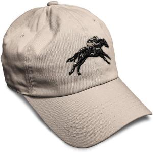 imageSoft Baseball Cap Jokey Horse Race Embroidery Farm and Domesticated Animals Cotton Dad Hats for Men ampamp WomenStone Design Only