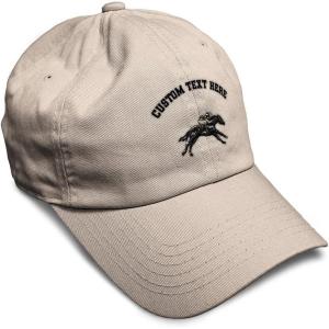 imageSoft Baseball Cap Jokey Horse Race Embroidery Farm and Domesticated Animals Cotton Dad Hats for Men ampamp WomenStone Personalized Text Here