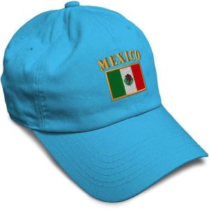 imageSoft Baseball Cap Mexico Flag Embroidery Flags World Cup Soccer Cotton Embroidered Dad Hats for Men ampamp WomenAqua Design Only