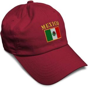 imageSoft Baseball Cap Mexico Flag Embroidery Flags World Cup Soccer Cotton Embroidered Dad Hats for Men ampamp WomenBurgundy Design Only