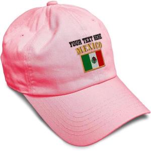 imageSoft Baseball Cap Mexico Flag Embroidery Flags World Cup Soccer Cotton Embroidered Dad Hats for Men ampamp WomenCoral Personalized Text Here
