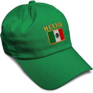imageSoft Baseball Cap Mexico Flag Embroidery Flags World Cup Soccer Cotton Embroidered Dad Hats for Men ampamp WomenKelly Green Design Only