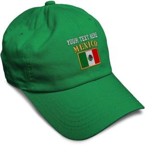 imageSoft Baseball Cap Mexico Flag Embroidery Flags World Cup Soccer Cotton Embroidered Dad Hats for Men ampamp WomenKelly Green Personalized Text Here
