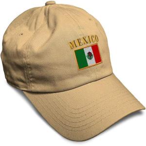 imageSoft Baseball Cap Mexico Flag Embroidery Flags World Cup Soccer Cotton Embroidered Dad Hats for Men ampamp WomenKhaki Design Only