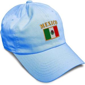 imageSoft Baseball Cap Mexico Flag Embroidery Flags World Cup Soccer Cotton Embroidered Dad Hats for Men ampamp WomenLight Blue Design Only
