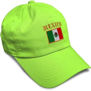 imageSoft Baseball Cap Mexico Flag Embroidery Flags World Cup Soccer Cotton Embroidered Dad Hats for Men ampamp WomenLime Design Only