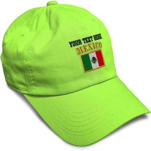 imageSoft Baseball Cap Mexico Flag Embroidery Flags World Cup Soccer Cotton Embroidered Dad Hats for Men ampamp WomenLime Personalized Text Here