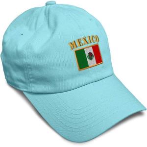 imageSoft Baseball Cap Mexico Flag Embroidery Flags World Cup Soccer Cotton Embroidered Dad Hats for Men ampamp WomenMint Design Only