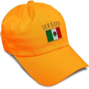 imageSoft Baseball Cap Mexico Flag Embroidery Flags World Cup Soccer Cotton Embroidered Dad Hats for Men ampamp WomenOrange Design Only