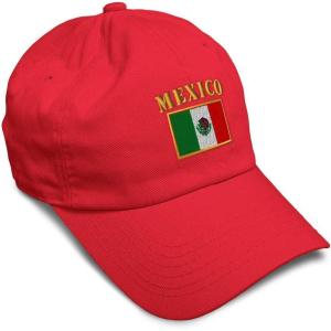 imageSoft Baseball Cap Mexico Flag Embroidery Flags World Cup Soccer Cotton Embroidered Dad Hats for Men ampamp WomenRed Design Only