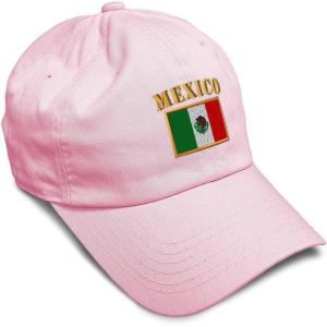 imageSoft Baseball Cap Mexico Flag Embroidery Flags World Cup Soccer Cotton Embroidered Dad Hats for Men ampamp WomenSoft Pink Design Only