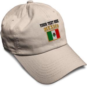 imageSoft Baseball Cap Mexico Flag Embroidery Flags World Cup Soccer Cotton Embroidered Dad Hats for Men ampamp WomenStone Personalized Text Here