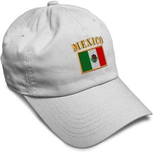 imageSoft Baseball Cap Mexico Flag Embroidery Flags World Cup Soccer Cotton Embroidered Dad Hats for Men ampamp WomenWhite Design Only