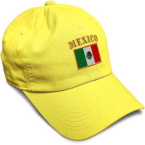 imageSoft Baseball Cap Mexico Flag Embroidery Flags World Cup Soccer Cotton Embroidered Dad Hats for Men ampamp WomenYellow Design Only