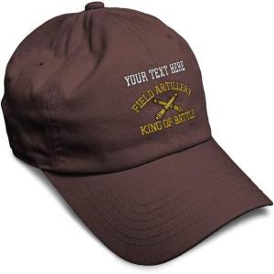 imageSoft Baseball Cap Us Army Field Artillery B Embroidery Army Us Army Cotton Warfare Dad Hats for Men ampamp WomenBrown Personalized Text Here