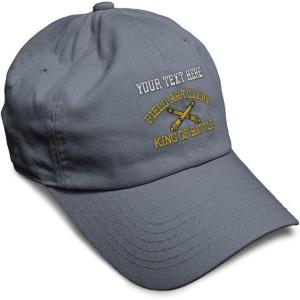 imageSoft Baseball Cap Us Army Field Artillery B Embroidery Army Us Army Cotton Warfare Dad Hats for Men ampamp WomenDark Grey Personalized Text Here