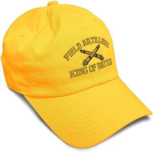 imageSoft Baseball Cap Us Army Field Artillery B Embroidery Army Us Army Cotton Warfare Dad Hats for Men ampamp WomenGolden Yellow Design Only