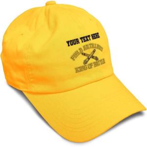 imageSoft Baseball Cap Us Army Field Artillery B Embroidery Army Us Army Cotton Warfare Dad Hats for Men ampamp WomenGolden Yellow Personalized Text Here