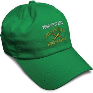 imageSoft Baseball Cap Us Army Field Artillery B Embroidery Army Us Army Cotton Warfare Dad Hats for Men ampamp WomenKelly Green Personalized Text Here