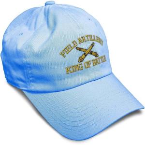 imageSoft Baseball Cap Us Army Field Artillery B Embroidery Army Us Army Cotton Warfare Dad Hats for Men ampamp WomenLight Blue Design Only
