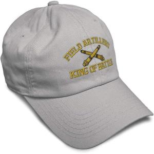 imageSoft Baseball Cap Us Army Field Artillery B Embroidery Army Us Army Cotton Warfare Dad Hats for Men ampamp WomenLight Grey Design Only