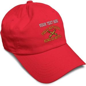imageSoft Baseball Cap Us Army Field Artillery B Embroidery Army Us Army Cotton Warfare Dad Hats for Men ampamp WomenRed Personalized Text Here
