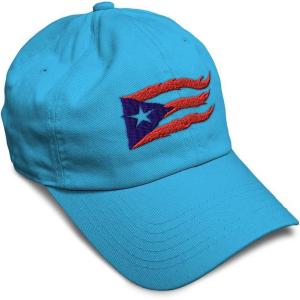 imageCustom Soft Baseball Cap Puerto Rico Flame Flag Black Embroidery Flags Twill Cotton Dad Hats for Men ampamp WomenAqua Design Only