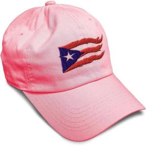 imageCustom Soft Baseball Cap Puerto Rico Flame Flag Black Embroidery Flags Twill Cotton Dad Hats for Men ampamp WomenCoral Design Only