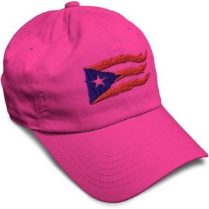 imageCustom Soft Baseball Cap Puerto Rico Flame Flag Black Embroidery Flags Twill Cotton Dad Hats for Men ampamp WomenHot Pink Design Only