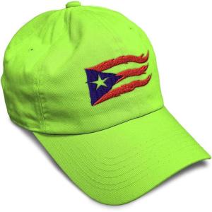 imageCustom Soft Baseball Cap Puerto Rico Flame Flag Black Embroidery Flags Twill Cotton Dad Hats for Men ampamp WomenLime Design Only
