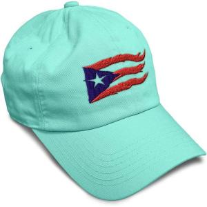 imageCustom Soft Baseball Cap Puerto Rico Flame Flag Black Embroidery Flags Twill Cotton Dad Hats for Men ampamp WomenMint Design Only