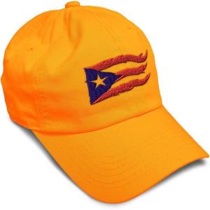 imageCustom Soft Baseball Cap Puerto Rico Flame Flag Black Embroidery Flags Twill Cotton Dad Hats for Men ampamp WomenOrange Design Only