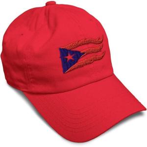 imageCustom Soft Baseball Cap Puerto Rico Flame Flag Black Embroidery Flags Twill Cotton Dad Hats for Men ampamp WomenRed Design Only