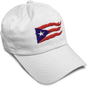 imageCustom Soft Baseball Cap Puerto Rico Flame Flag Black Embroidery Flags Twill Cotton Dad Hats for Men ampamp WomenWhite Design Only