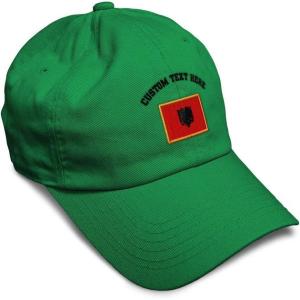 imageSpeedy Pros Soft Baseball Cap Albania Europe Football Cup Dad Hats for Men ampamp WomenKelly Green Personalized Text Here