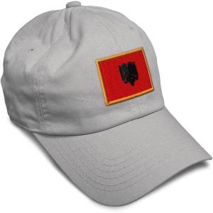 imageSpeedy Pros Soft Baseball Cap Albania Europe Football Cup Dad Hats for Men ampamp WomenLight Grey