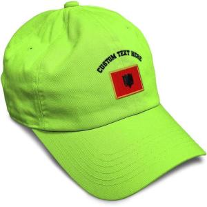 imageSpeedy Pros Soft Baseball Cap Albania Europe Football Cup Dad Hats for Men ampamp WomenLime Personalized Text Here