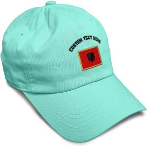 imageSpeedy Pros Soft Baseball Cap Albania Europe Football Cup Dad Hats for Men ampamp WomenMint Personalized Text Here