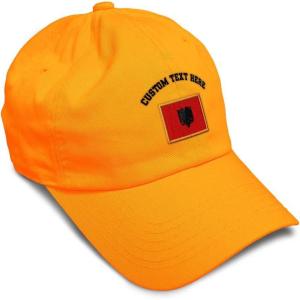 imageSpeedy Pros Soft Baseball Cap Albania Europe Football Cup Dad Hats for Men ampamp WomenOrange Personalized Text Here