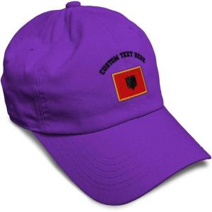 imageSpeedy Pros Soft Baseball Cap Albania Europe Football Cup Dad Hats for Men ampamp WomenPurple Personalized Text Here