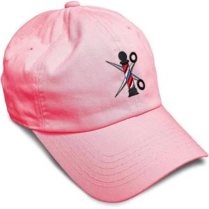 imageSpeedy Pros Soft Baseball Cap Barber Pole Scissors Embroidery Hairdresser Barber Cotton Dad Hats for Men ampamp WomenCoral Design Only