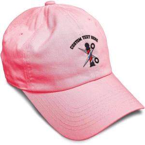 imageSpeedy Pros Soft Baseball Cap Barber Pole Scissors Embroidery Hairdresser Barber Cotton Dad Hats for Men ampamp WomenCoral Personalized Text Here