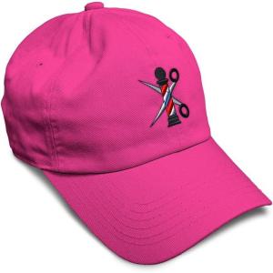 imageSpeedy Pros Soft Baseball Cap Barber Pole Scissors Embroidery Hairdresser Barber Cotton Dad Hats for Men ampamp WomenHot Pink Design Only