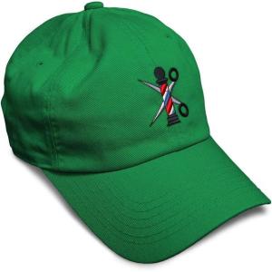 imageSpeedy Pros Soft Baseball Cap Barber Pole Scissors Embroidery Hairdresser Barber Cotton Dad Hats for Men ampamp WomenKelly Green Design Only