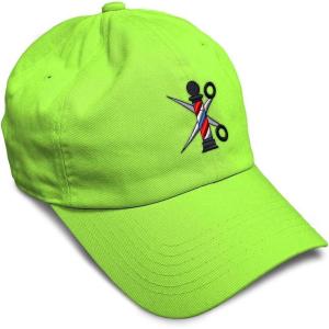 imageSpeedy Pros Soft Baseball Cap Barber Pole Scissors Embroidery Hairdresser Barber Cotton Dad Hats for Men ampamp WomenLime Design Only
