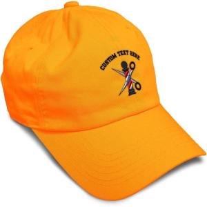 imageSpeedy Pros Soft Baseball Cap Barber Pole Scissors Embroidery Hairdresser Barber Cotton Dad Hats for Men ampamp WomenOrange Personalized Text Here