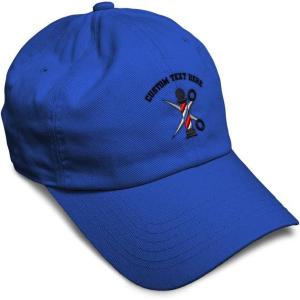 imageSpeedy Pros Soft Baseball Cap Barber Pole Scissors Embroidery Hairdresser Barber Cotton Dad Hats for Men ampamp WomenRoyal Blue Personalized Text Here